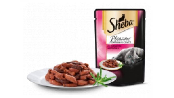 Влажный корм [для кошек SHEBA PLEASURE говядина с кроликом, 85 гр.]