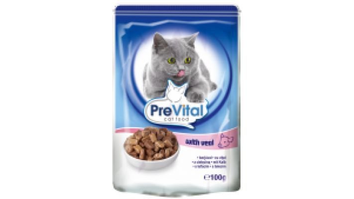 Влажный корм [для кошек PREVITAL CLASSIC телятина в соусе, 100 гр.]