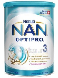 смесь nan optipro для детей с рождения 800гр