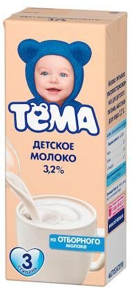 Молоко питьевое ТЕМА с м.д.ж. 3,2%, 200 мл 417