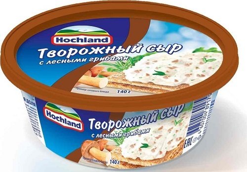 Сыр творожный "Хохланд" с лесными грибами 140 гр. 19503