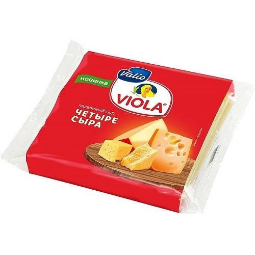 Сыр плавленый "Виола" четыре сыра с м.д.ж. 45% ломтики 140 г. 15138