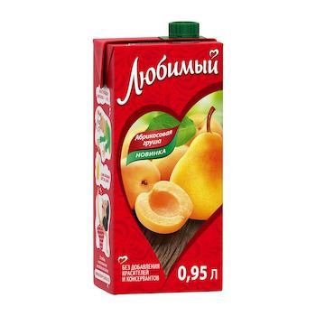 Сок ЛЮБИМЫЙ 0,95л Абрикосовая груша яблоко-абрикос-груша 20074