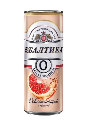 Пивной напиток БАЛТИКА "0" безалкогольный Грейпфрут 0,5% 0,33л., ж/б 17724
