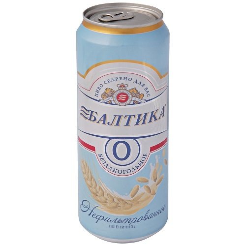 Пивной напиток БАЛТИКА "0" безалкогольное Пшеничное н/ф 0,5%, 0,45л., ж/б 13407
