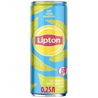 Напиток ЛИПТОН Холодный чай безалкогольный зеленый 0,25 л, ж/б 20931
