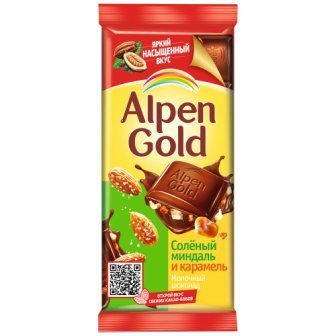 Шоколад "Альпен Гольд" Молочный соленый миндаль-карамель 85 г. 20282