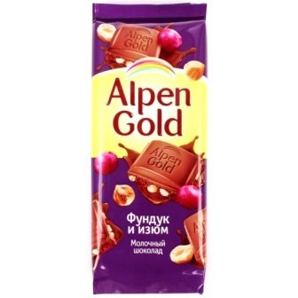 Шоколад "Альпен Гольд" Молочный изюм-фундук 85 г. 20980