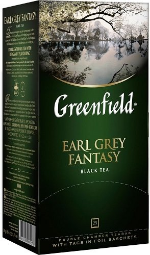 Чай ГРИНФИЛД Grey fantasy черный цейлонский с ароматом бергамота, 25*2 г 5075