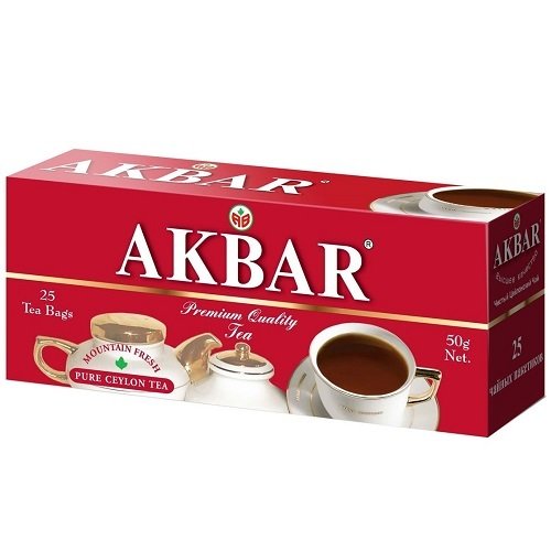 Чай АКБАР черный БАЙХОВЫЙ цейлонский 50 г. (25 пакетиков) 18077
