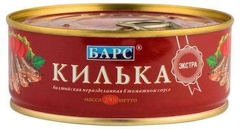 Килька в томатном соусе "БАРС" Балтийская неразд. 250 гр. ключ 23053