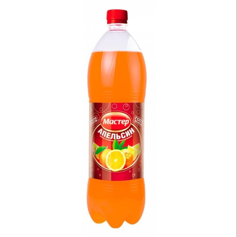 Напиток МАСТЕР Апельсин б/алк сильгаз. 1,5 л. 23550