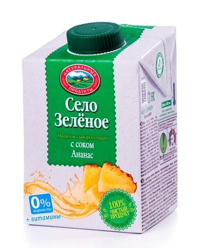 Напиток сывороточный "Село зеленое" Ананас 0,5 л. 5408