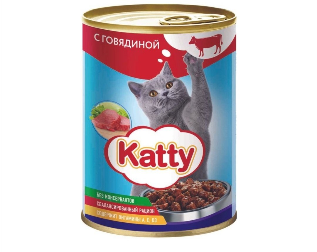 корм для кошек кэтти с говядиной в соус 415 гр