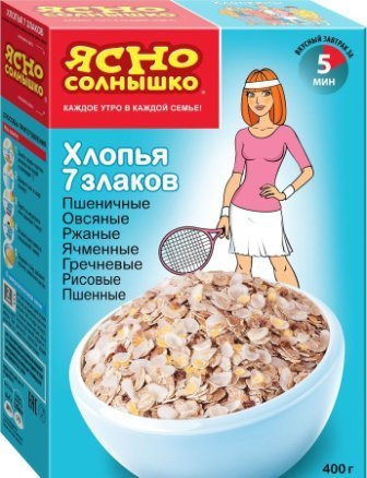 Хлопья ЯСНО СОЛНЫШКО семь злаков 400 гр 6857