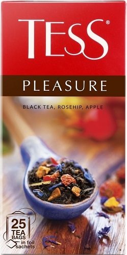 Чай "Тесс Плэжа" черный байховый шиповник,яблоки,леп.цветов 25 пак. 18481