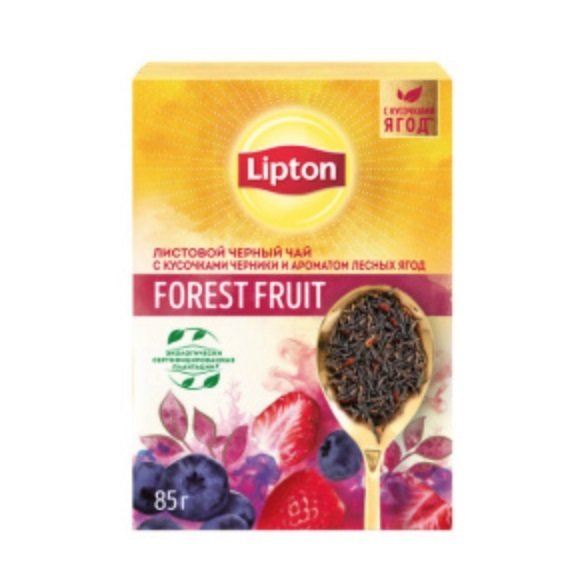 Чай ЛИПТОН Forest Fruit черный с кусочками ягод 85 г 25830