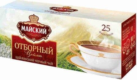 Чай МАЙСКИЙ черный байховый Отборный 50 г. (25 пакетиков)  25919