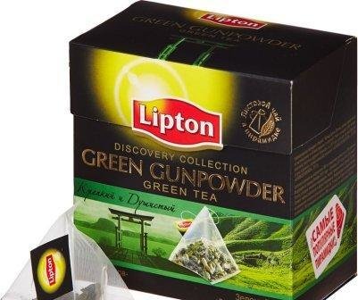 Чай ЛИПТОН Green Gunpowder ароматизированный зеленый порох,36 г, (20 пакетиков) 9366