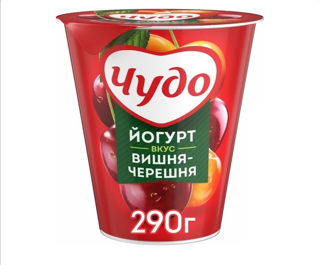 йогурт чудо вишня-черешня 2% 290 гр