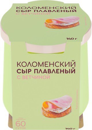 Сыр плавленный КОЛОМЕНСКИЙ с ветчиной 140 гр. керамика 2776