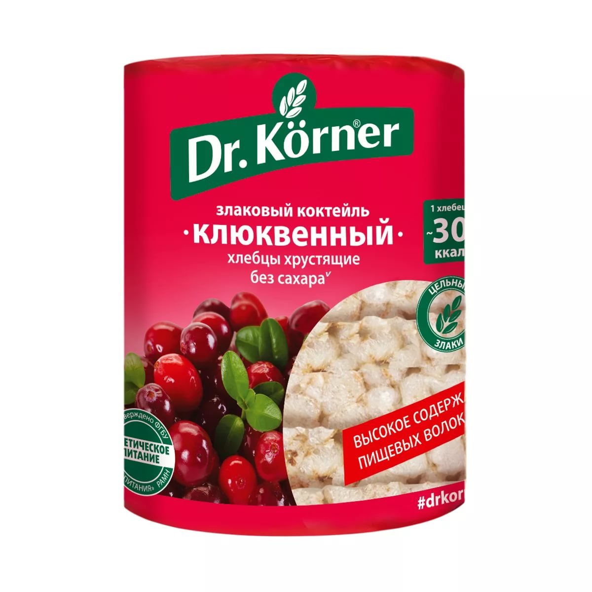 Хлебцы Злаковый коктейль КЛЮКВА 100 гр DR.KORNER