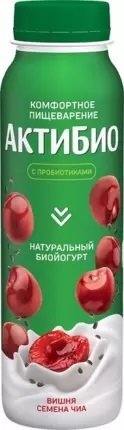 Йогурт питьевой "АктиБио" с м.д.ж. 1,5% вишня-сем. чиа 260 г. 26517