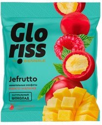 Жевательные конфеты GLORISS в шоколаде со вкусом манго-малина 35 г. 874