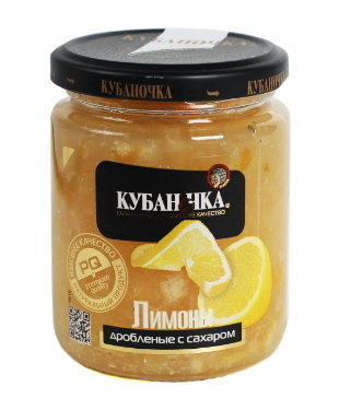 Лимоны КУБАНОЧКА дробленые с сахаром 270 гр ст/б 3632