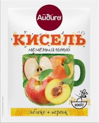 Кисель АЙДИГО моментальный яблоко+персик 30 гр 26997