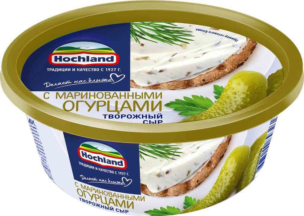 Сыр творожный "Хохланд" с маринован.огурчиком 140 гр. 27789