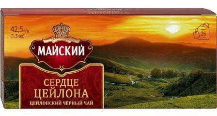 Чай МАЙСКИЙ черный байховый сердце цейлона 50 г. (25 пакетиков)  27816