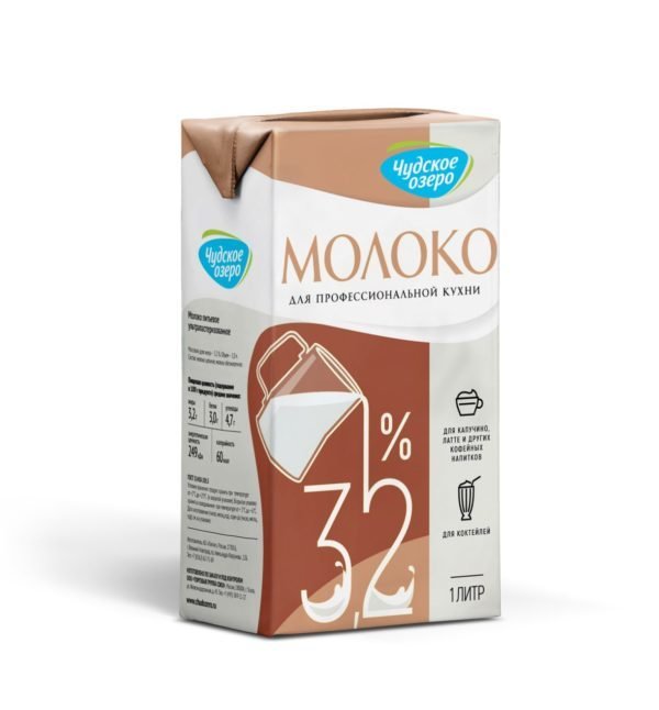 Молоко питьевое ЧУДСКОЕ ОЗЕРО у/п 3,2% 1 л 5906