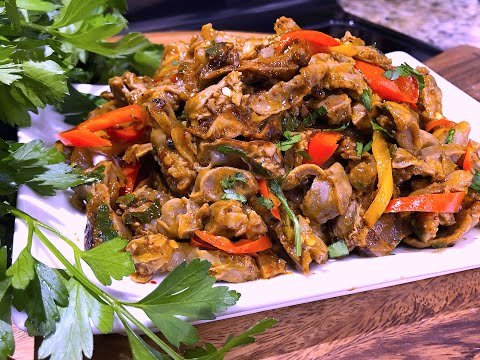 81. Куриные желудки с овощами