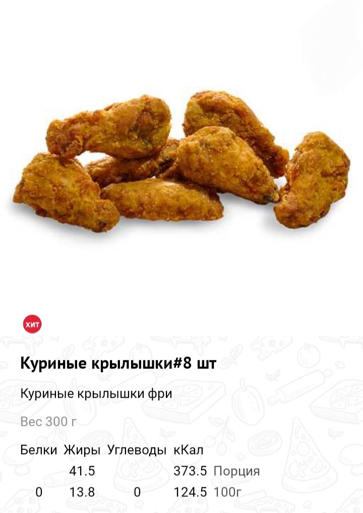 Куриные крылышки 8 шт