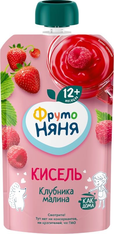 Кисель ФрутоНяня Малина-клубника 130г