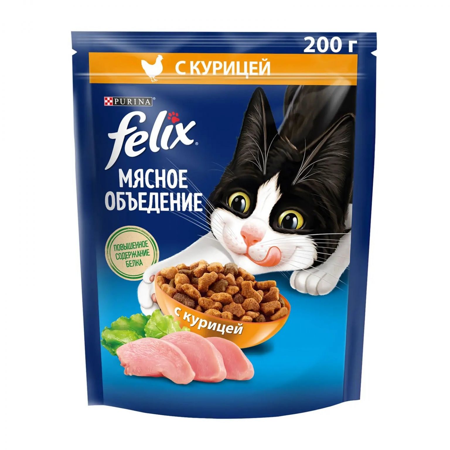 Сухой корм для кошек Felix Мясное объедение с курицей 200г