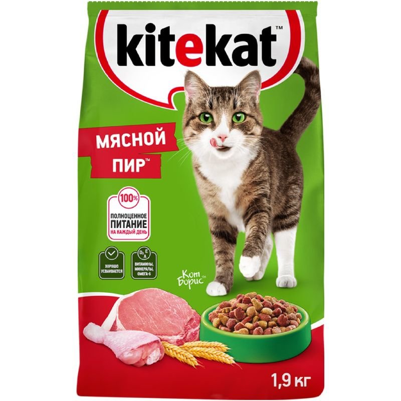 Сухой корм для кошек Kitekat Мясной пир 1.9кг