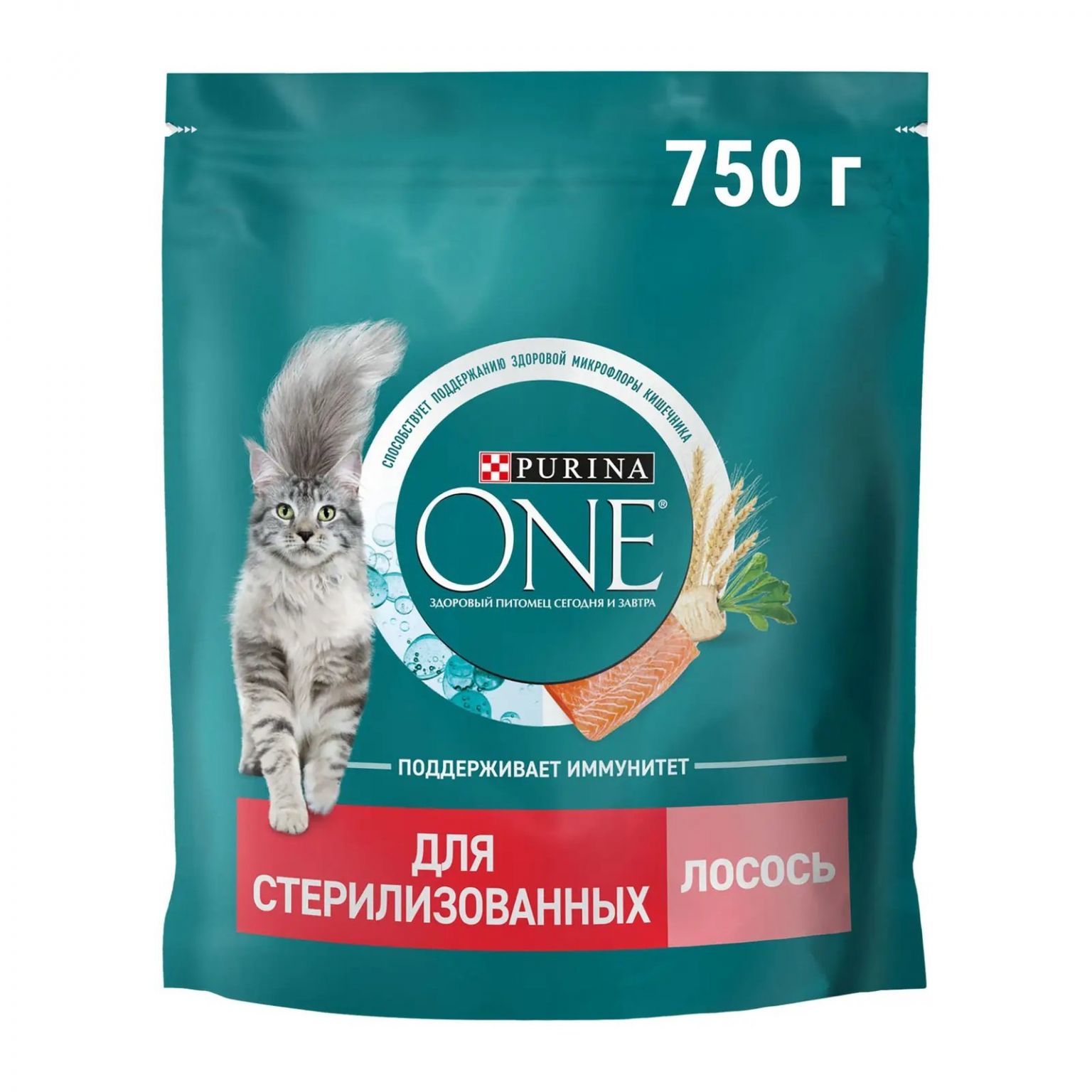 Сухой корм для стерилизованных кошек Purina One с лососем и пшеницей 750г