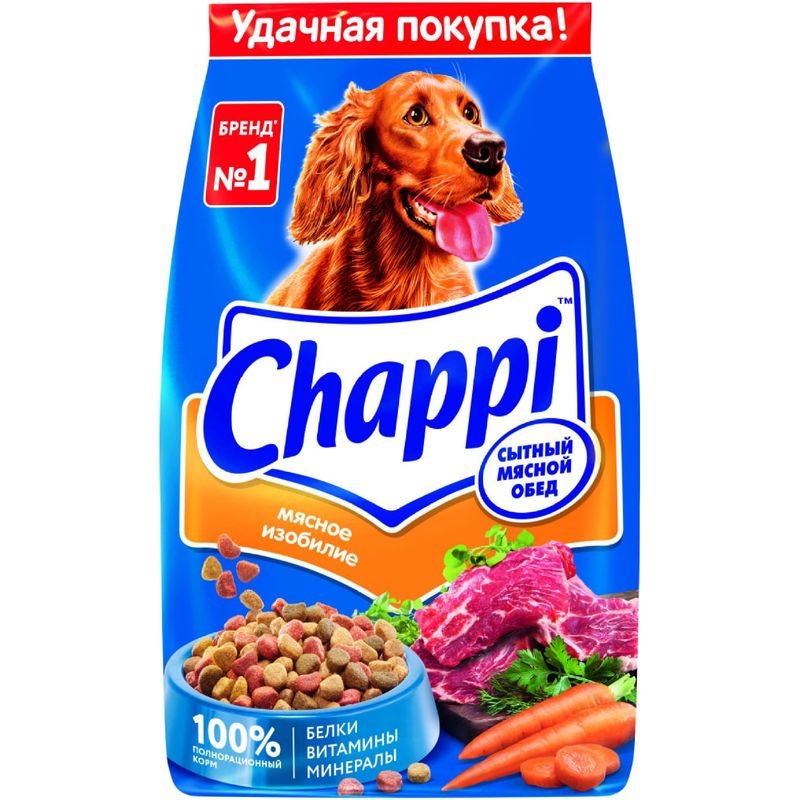 Сухой корм для собак Chappi Сытный мясной обед Мясное изобилие 2.5кг