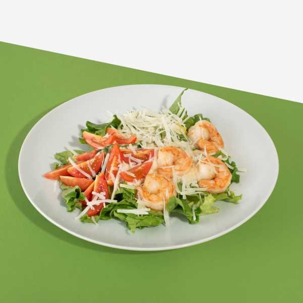 Салат "Цезарь" с тигровой креветкой 180г