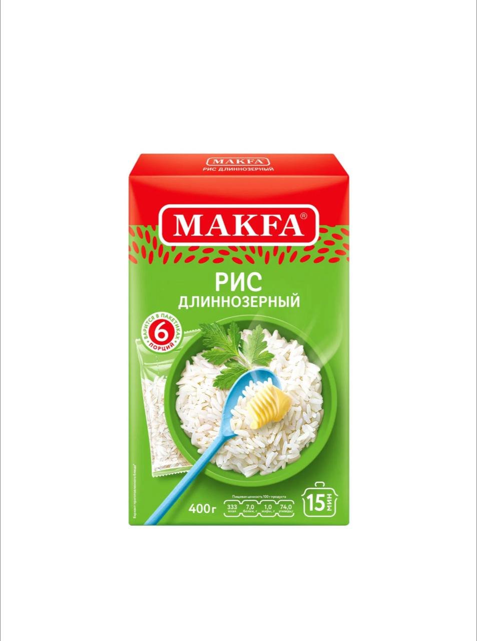 Рис Makfa круглозерный шлифованный 400г