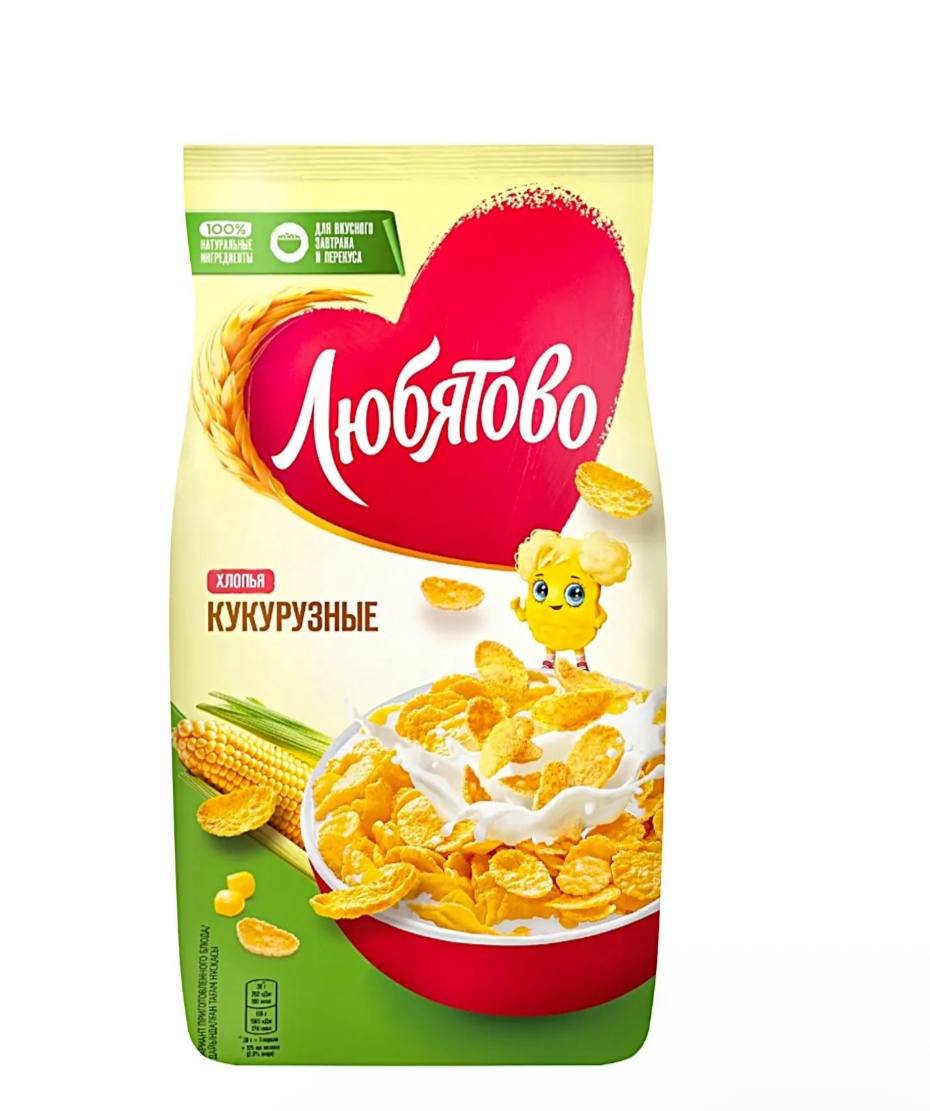 Хлопья Любятово Кукурузные 300г