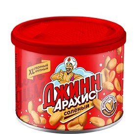Арахис жареный соленый ДЖИНН 130 гр. ж/б 1493