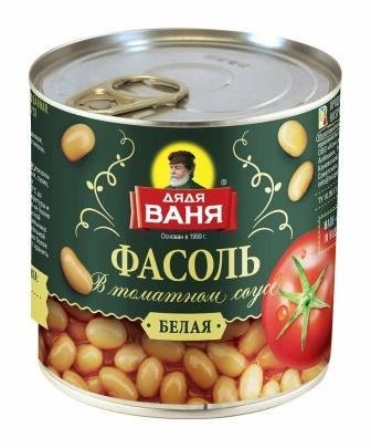 Фасоль ДЯДЯ ВАНЯ белая в томатном соусе 400 г. ж/б 21480