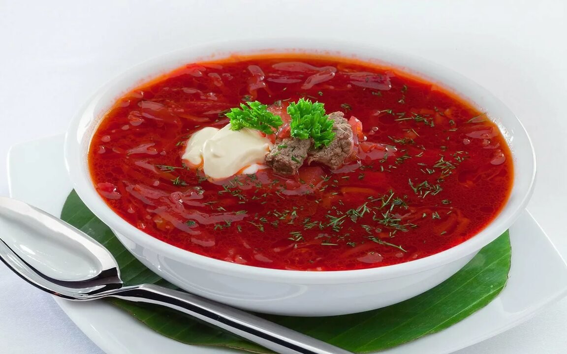 Борщ с курочкой со сметаной