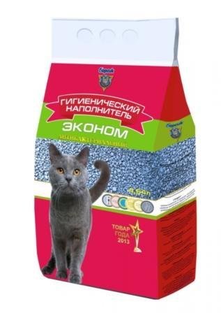 Наполнитель для кошачьих туалетов "Барсик. Эконом" антибактериальный 4,54 л. 3361