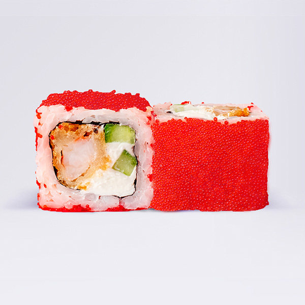 Ролл Калифорния с тигровой креветкой