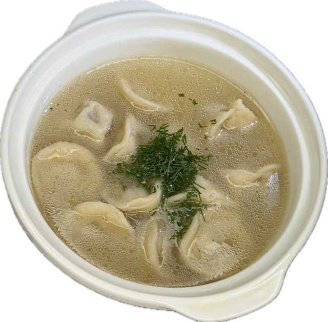 Пельмени с бульоном