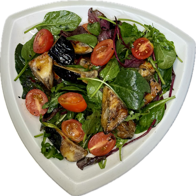 Салат с хрустящими баклажанами